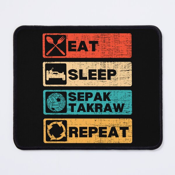 Item preview, Sepak Takraw Vintage Retro Sunset Eat Sleep Sepak Takraw Repeat designed and sold by retrodesigner14.