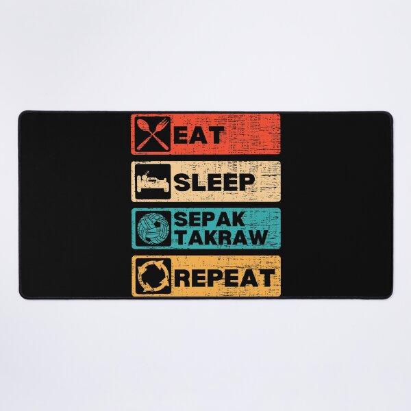 Item preview, Sepak Takraw Vintage Retro Sunset Eat Sleep Sepak Takraw Repeat designed and sold by retrodesigner14.