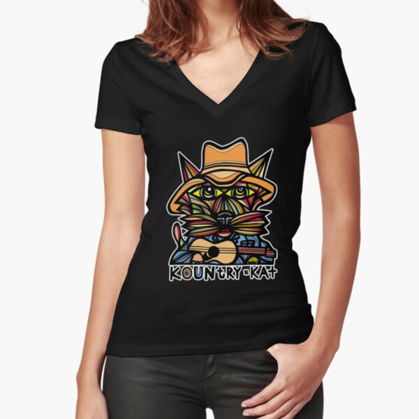 "Kountry Kat" Fitted V-Neck T-Shirt