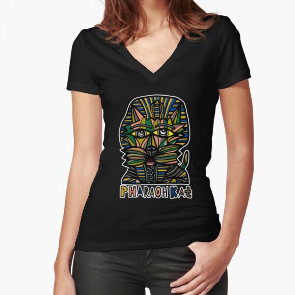 "Pharaoh Kat" Fitted V-Neck T-Shirt