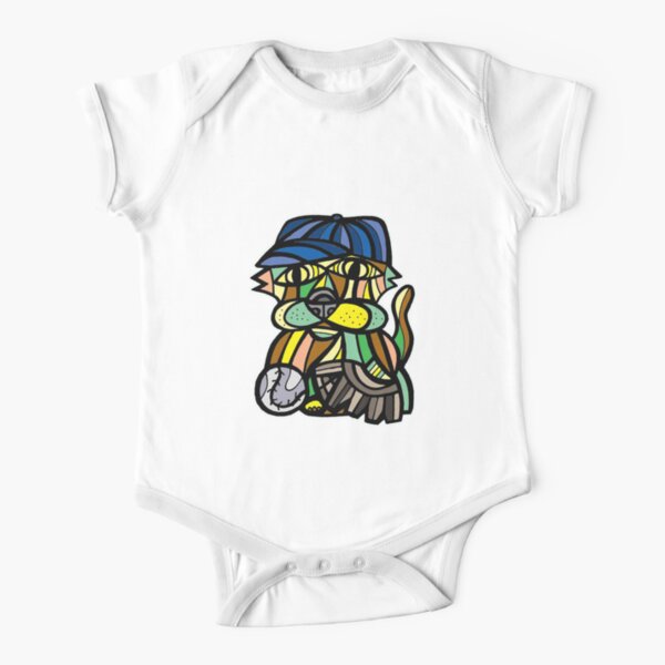 "Baseball Kat" Short Sleeve Baby One-Piece