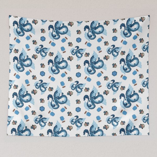 Item preview, Fantasy Blue Mana Potion, Wizard & Dragon Pattern designed and sold by CWolff.