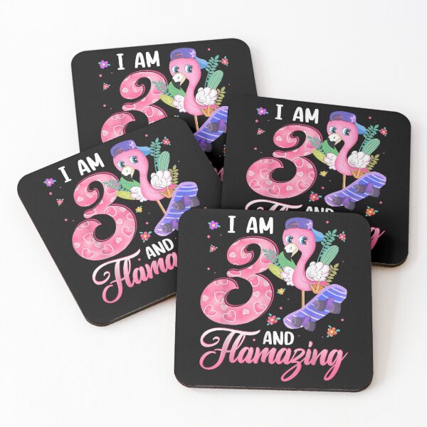Item preview, Flamingo I Am 3 And Flamazing 3rd Birthday Flamingo Girls  designed and sold by doriaali.