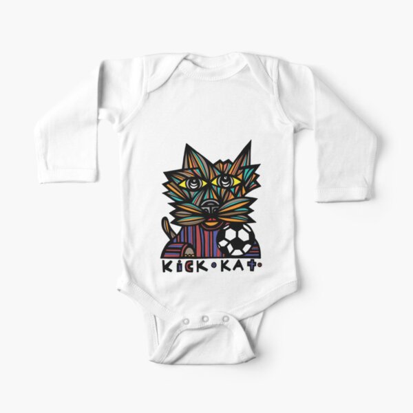 "Kick Kat" Long Sleeve Baby One-Piece