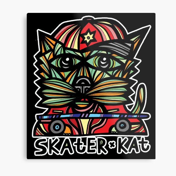 "Skater Kat" Metal Print