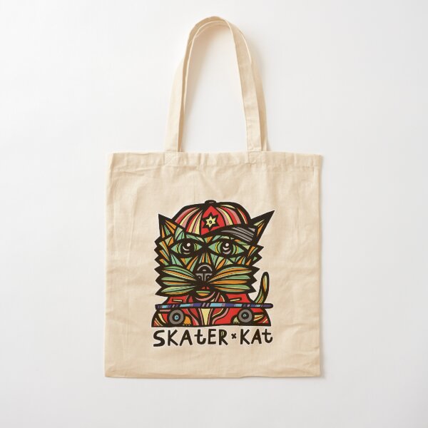 "Skater Kat" Cotton Tote Bag