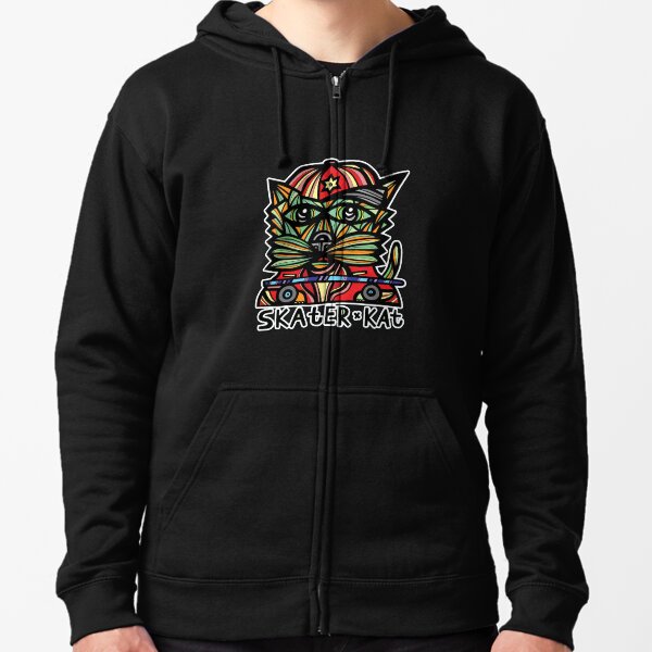 "Skater Kat" Zipped Hoodie