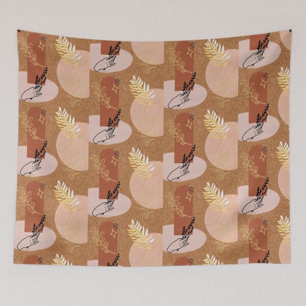 Item preview, Corkboard with Minimalist Boho Plant Design designed and sold by AshTreeCrtvCo.