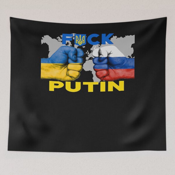 Item preview, Fuck Putin Ukrainian flag funny anti Putin designed and sold by TristanPierre.