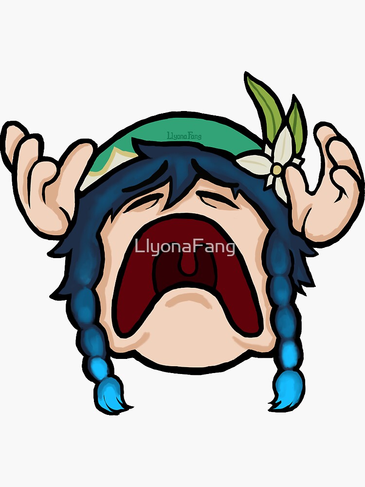 "VentiAnguish_LlyonaFang Cursed Venti Emoji" Sticker by LlyonaFang