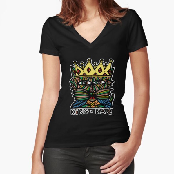 "King Kat" Fitted V-Neck T-Shirt