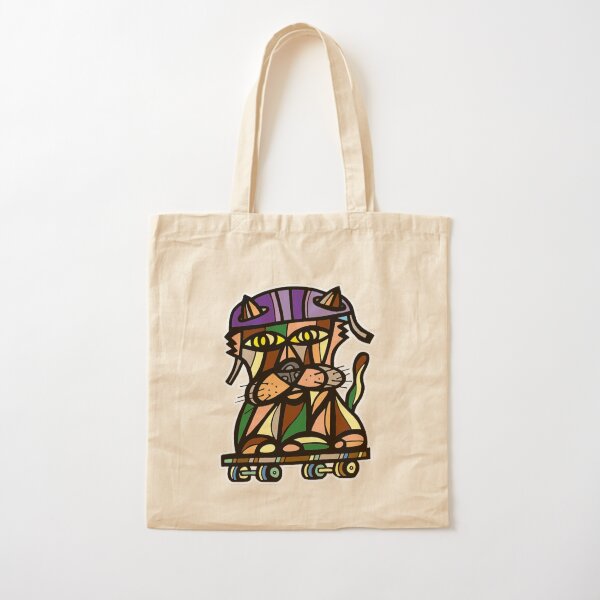 "Skater Kat" Cotton Tote Bag