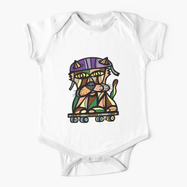 "Skater Kat" Short Sleeve Baby One-Piece