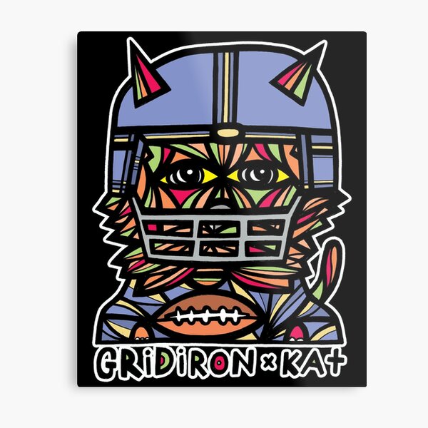 "GridIron Kat" Metal Print