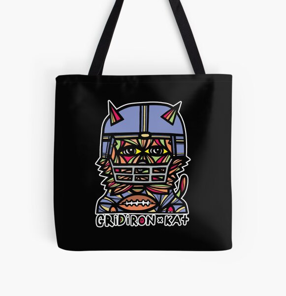 "GridIron Kat" All Over Print Tote Bag