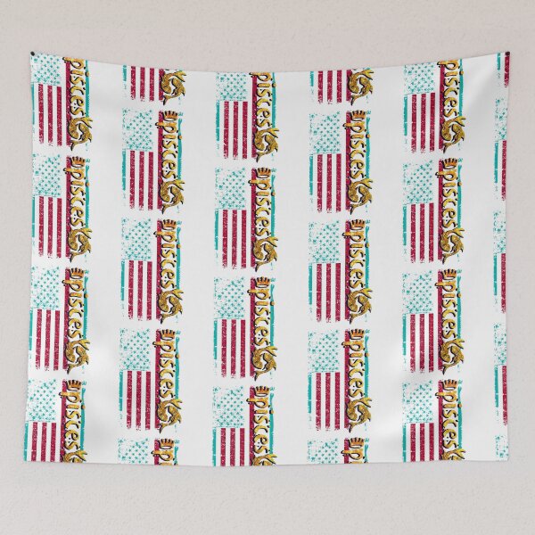 Item preview, Queens American Flag	Pisces Zodiac Sign designed and sold by bestdesign4u.