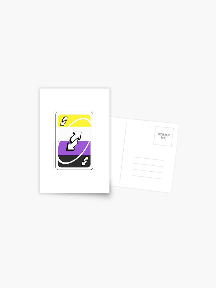 Uno Reverse Lesbian Pride Flag Sticker | Greeting Card