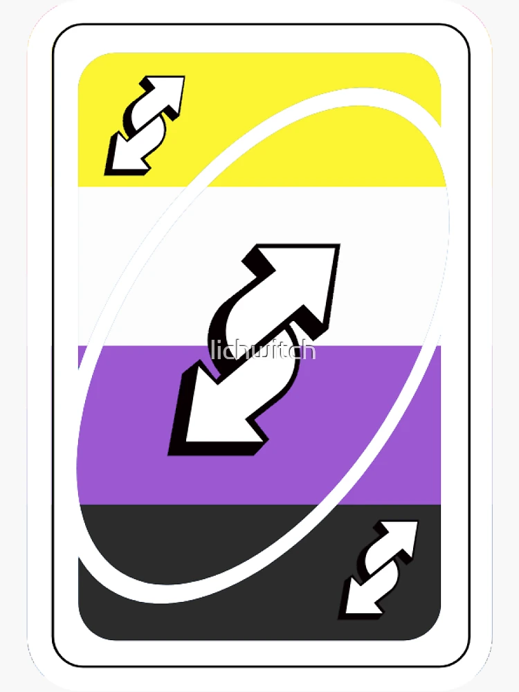 Pansexual Panromantic Pan Sticker - Non Binary Uno Reverse Card