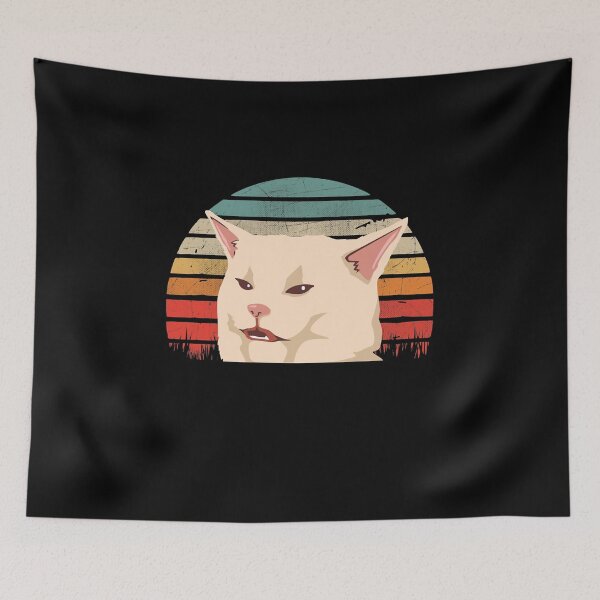 Item preview, Confused Cat Meme Retro Art designed and sold by seciliakalil.