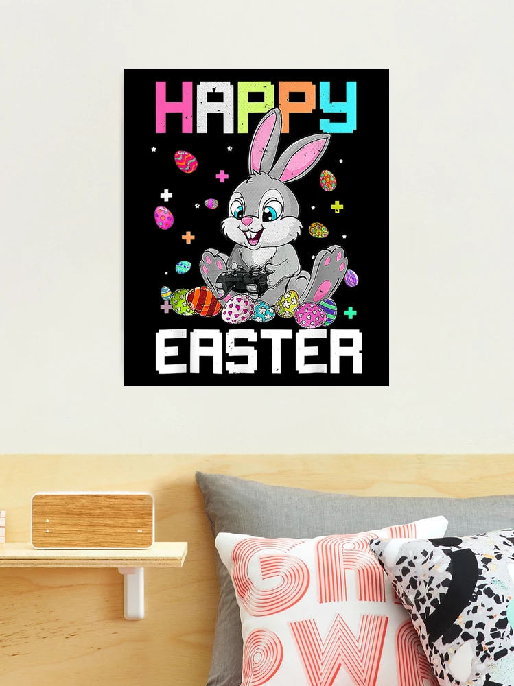 Happy Easter Bunny Egg Video Game Boys Kids Men Easter Gamer  Art Print  for Sale by doriaali