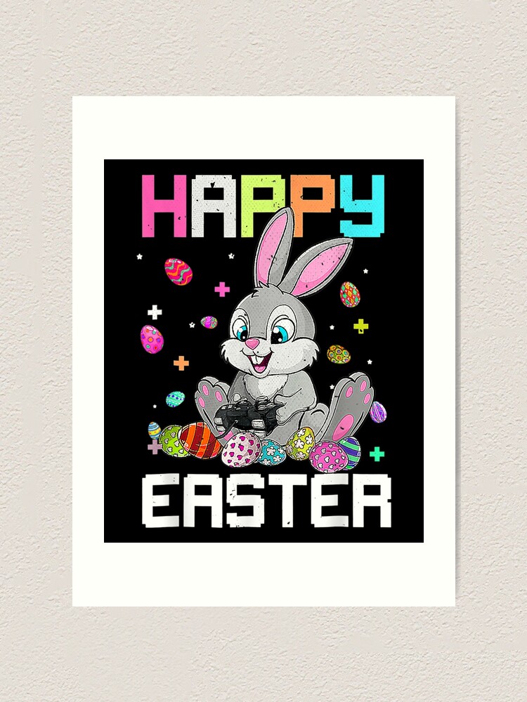 Happy Easter Bunny Egg Video Game Boys Kids Men Easter Gamer  Art Print  for Sale by doriaali