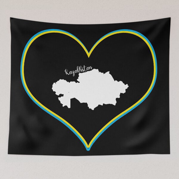 Item preview, Black Heart Kazakhstan Map designed and sold by Astralia.
