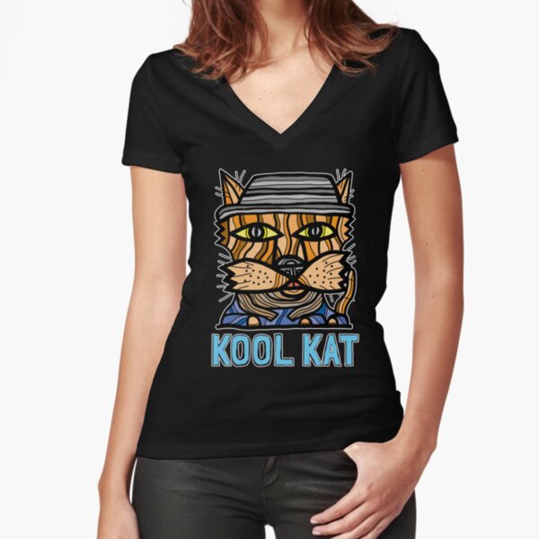 "Kool Kat" Fitted V-Neck T-Shirt