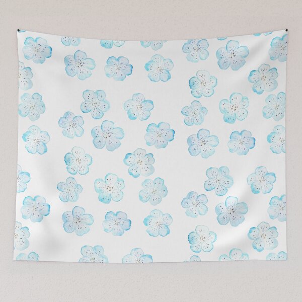 Item preview, hand painted Blue Nemophila Flower pattern  designed and sold by ColorandColor.
