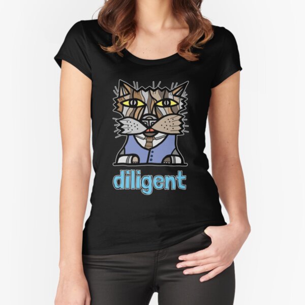 "diligent" Fitted Scoop T-Shirt