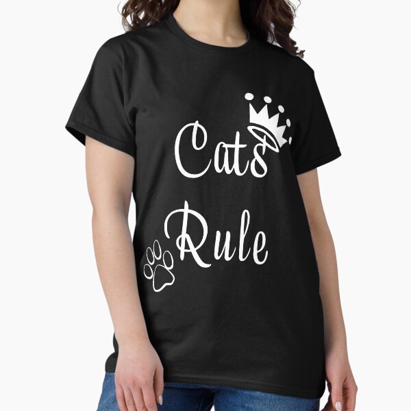 Vista previa del artículo con la obra «Cats Rule Paw Prints Kitty Cat Cute Kitten Kitties Kittycat Camiseta», diseñado y vendido por themede7382.