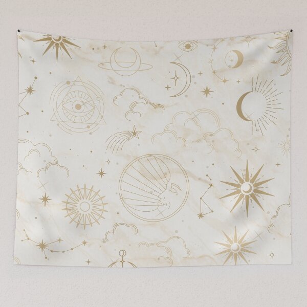 Item preview, beige and gold marble stars and galaxy pattern designed and sold by Beeroclock.