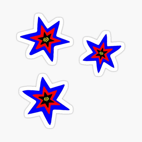 Polyamory Magic Stars: Now With Hearts! Sticker