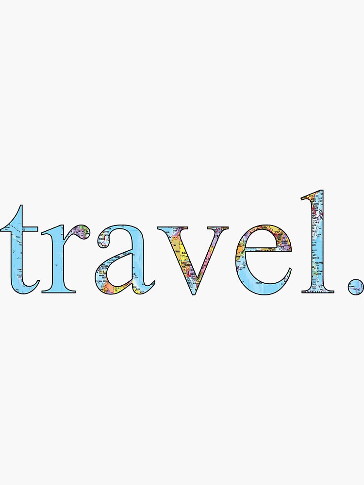 Travel Word Stickers, Clear Backed, 16 Pieces