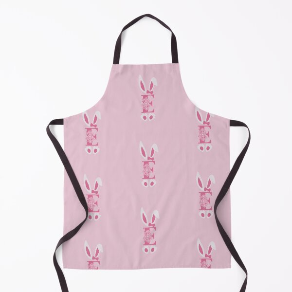 Item preview, E Letter Floral Monogram Initial Pink Bunny Easter designed and sold by SpringMoonPress.