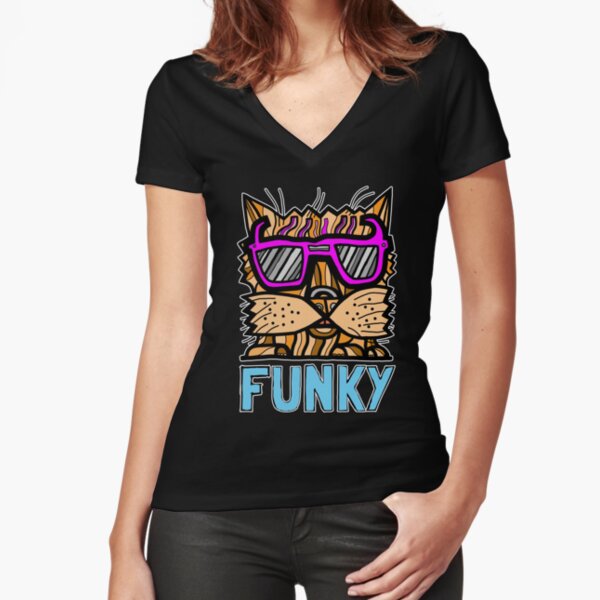 "Funky" Fitted V-Neck T-Shirt