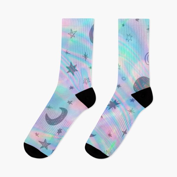 Item preview, neon pink and blue holo black star pattern designed and sold by Beeroclock.