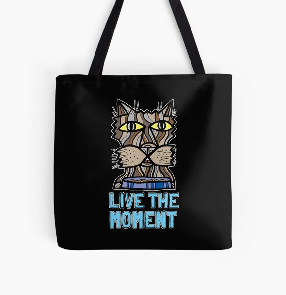 "Live the Moment" All Over Print Tote Bag