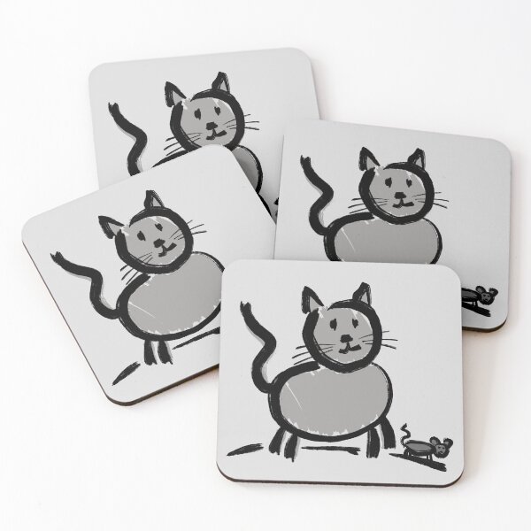 Item preview, Cat and mouse drawing designed and sold by Roland Láris.