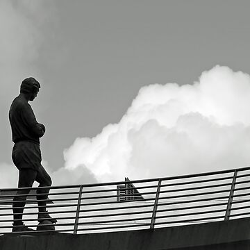 Artwork thumbnail, Bobby Moore statue among the clouds Wembley Stadium London by santoshputhran