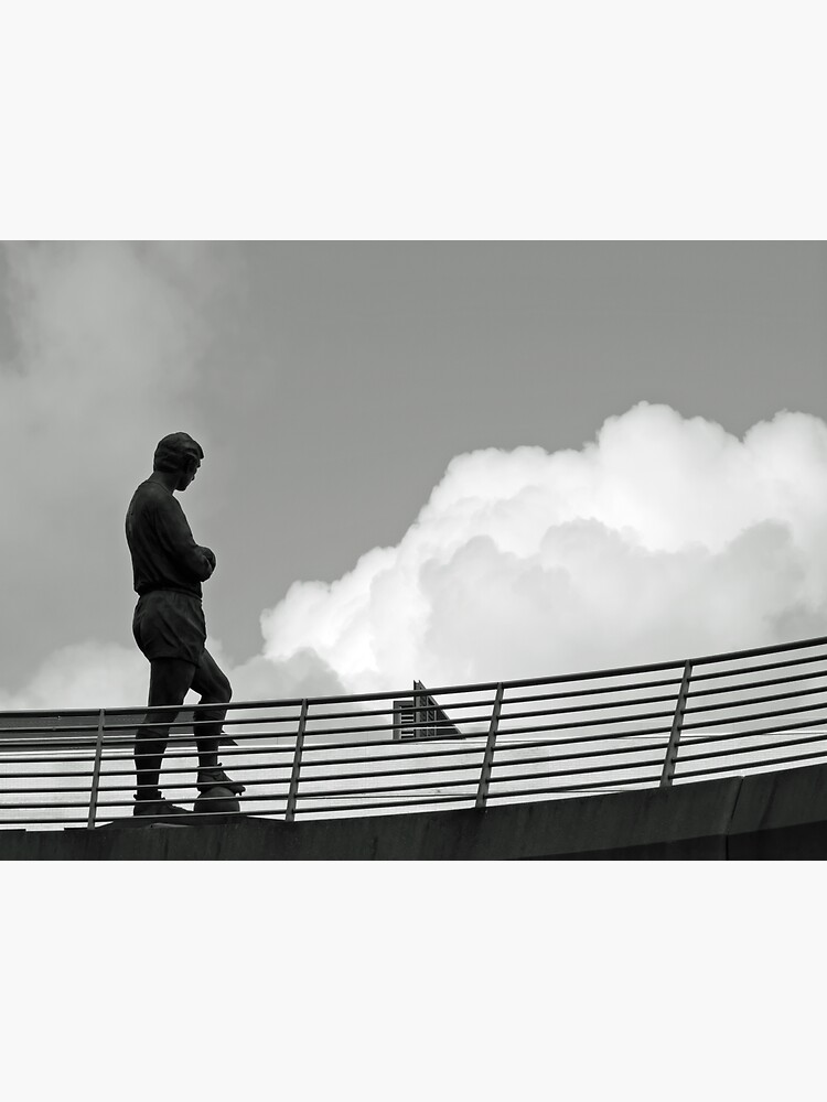 Thumbnail 3 of 3, Sticker, Bobby Moore statue among the clouds Wembley Stadium London designed and sold by santoshputhran.