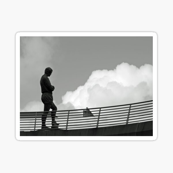 Bobby Moore statue among the clouds Wembley Stadium London Sticker