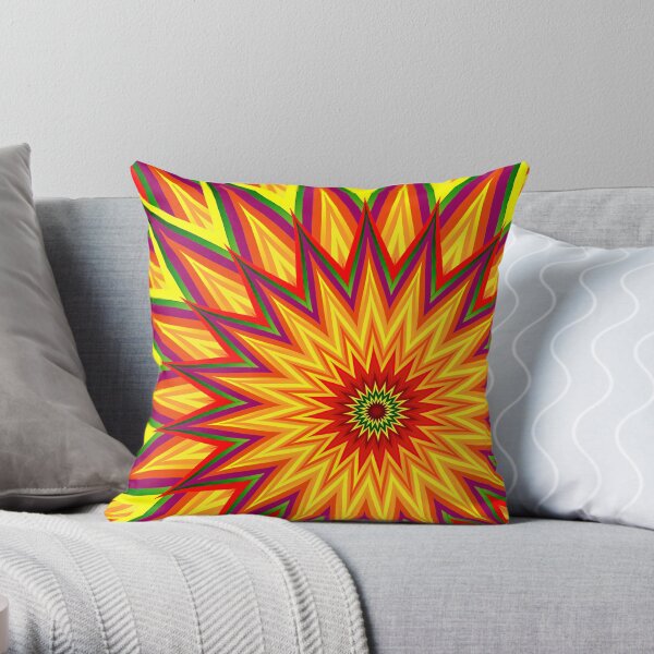 Fractal Sunflower Throw Pillow