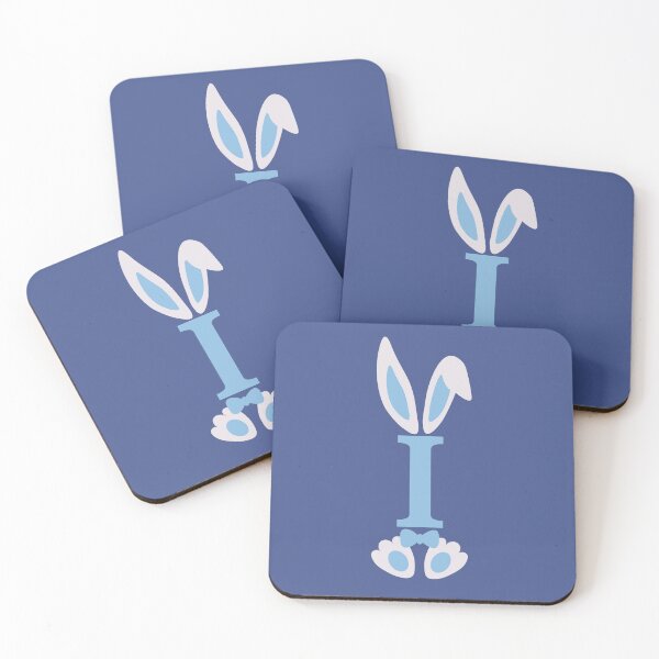 Item preview, I Letter Monogram Initial Blue Bunny Easter designed and sold by SpringMoonPress.