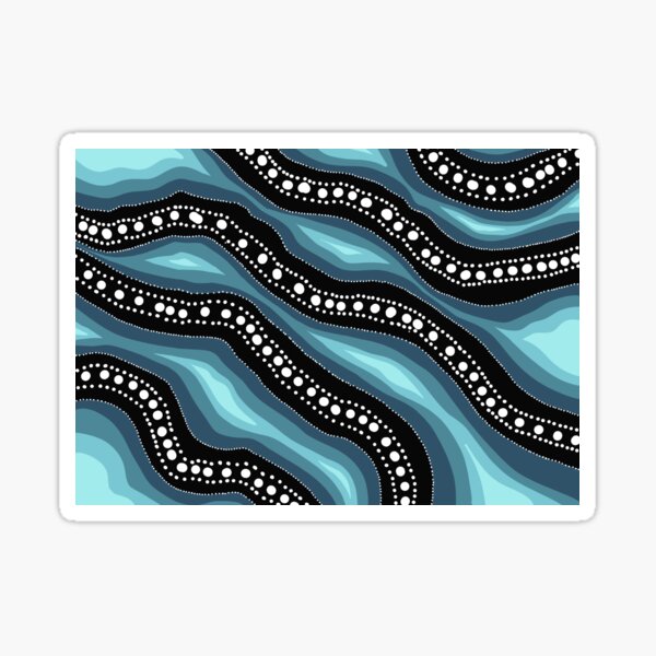 "Aboriginal River Design (saturated)" Sticker By DoesArtAndStuff ...