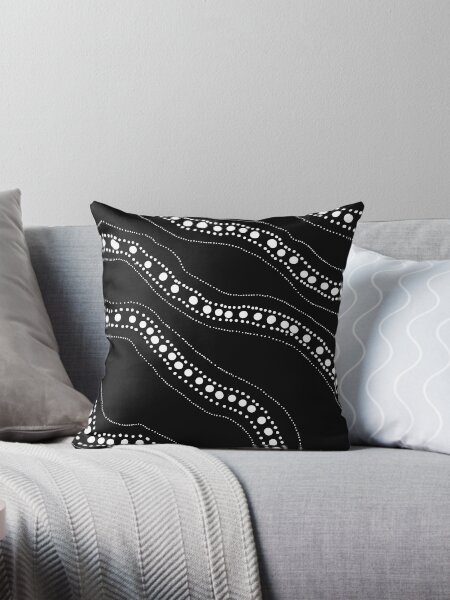 Item preview, Aboriginal river design (black and white) designed and sold by DoesArtAndStuff.