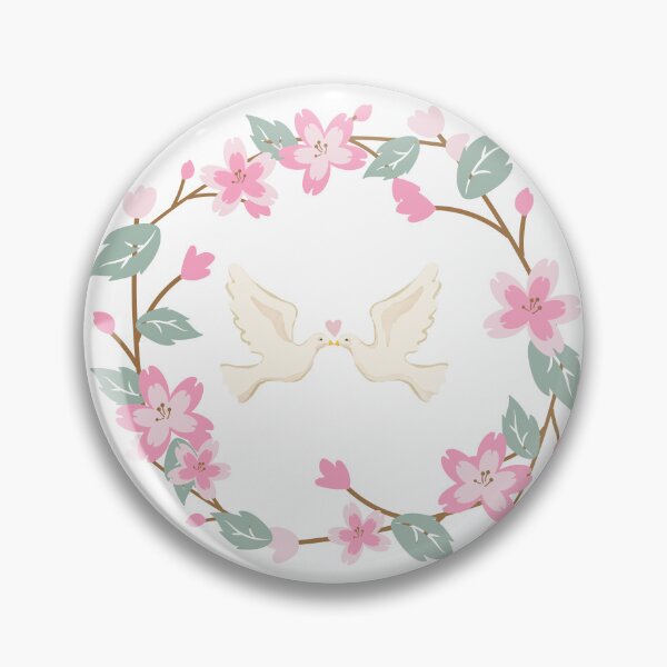 Aperçu de l'œuvre Conception d'oiseaux d'amour rose et crème créée et vendue par CreativNode.
