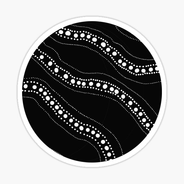 Item preview, Circle Aboriginal river design (black and white) designed and sold by DoesArtAndStuff.