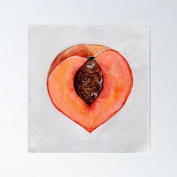 Item preview, Peach Heart - Watercolour Illustration designed and sold by Pattokarts.