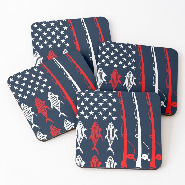 Item preview, American Flag Fishing Rods Fish and Reels Father's Day designed and sold by GrynszpanDezign.