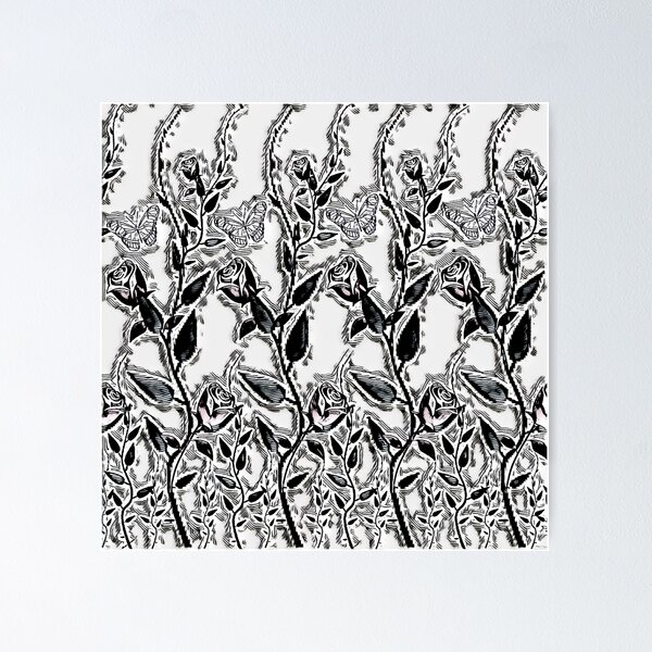 Item preview, Flower, roses and butterfly Pattern, classic floral and botanical art pattern designed and sold by eReSStyle.